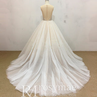 Classic Tulle Ball Gown Wedding Dress with Detachable Cape - Rosymae