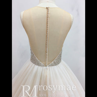 Classic Tulle Ball Gown Wedding Dress with Detachable Cape - Rosymae