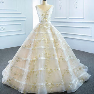 Classic Vneck Ball Gown Wedding Dress with Tank Top - Rosymae