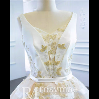Classic Vneck Ball Gown Wedding Dress with Tank Top - Rosymae