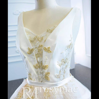Classic Vneck Ball Gown Wedding Dress with Tank Top - Rosymae