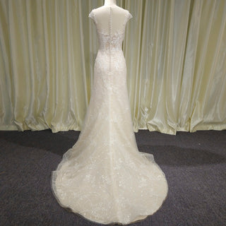Classy & Elegant Mermaid Wedding Dresses with Capped Sleeve - Rosymae