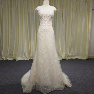 Classy & Elegant Mermaid Wedding Dresses with Capped Sleeve - Rosymae