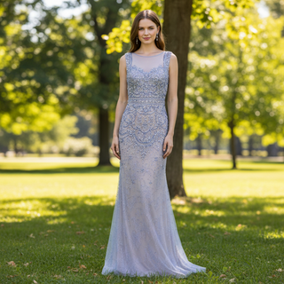 color-sparkly-sheer-neckline-evening-gown