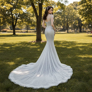 Convertible Mermaid Wedding Dress with Detachable Skirt - Rosymae