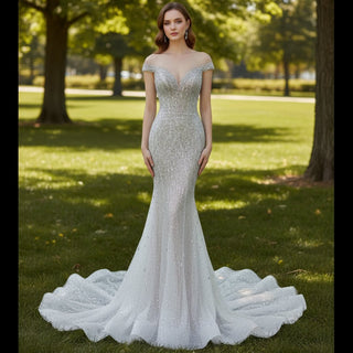 Convertible Mermaid Wedding Dress with Detachable Skirt - Rosymae