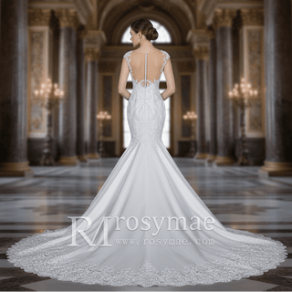 Convertible Mermaid Wedding Gown with Detachable Skirt - Rosymae