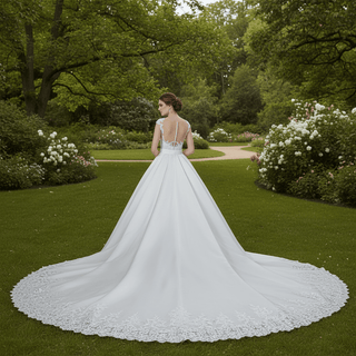 Convertible Mermaid Wedding Gown with Detachable Skirt - Rosymae