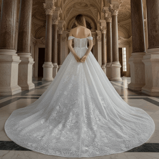 Convertible Off Shoulder Sweetheart Sparkly Ballgown Wedding Dress - Rosymae