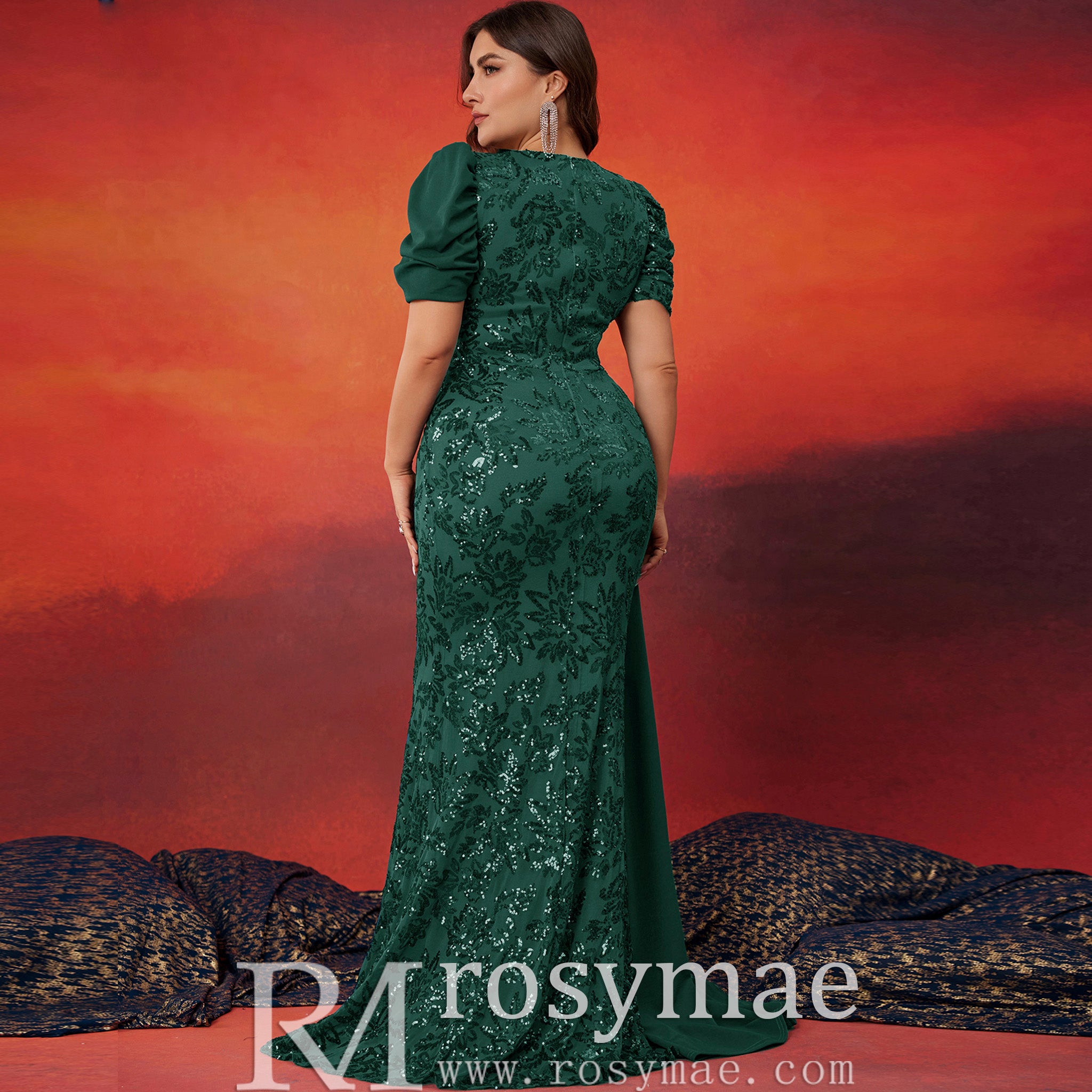 Classic Trendy Short Sleeve Plus Size Mermaid Dresses for Evening Part Rosymae Classic Trendy Short Sleeve Plus Size Mermaid Dresses for Evening Part Rosymae