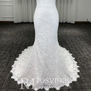 Elegant Multi-Lace Tank V-Neck Mermaid Wedding Dress