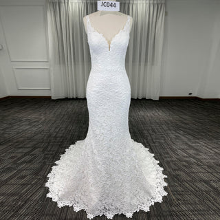 Elegant Multi-Lace Tank V-Neck Mermaid Wedding Dress