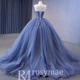 Detachable Blossom Wedding Dress Sweetheart Tiered Quinceanera Gown - Rosymae