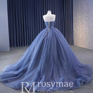 Detachable Blossom Wedding Dress Sweetheart Tiered Quinceanera Gown - Rosymae