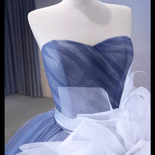 Detachable Blossom Wedding Dress Sweetheart Tiered Quinceanera Gown - Rosymae