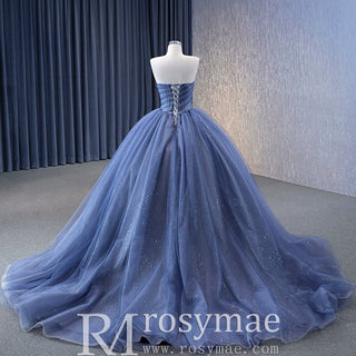 Detachable Blossom Wedding Dress Sweetheart Tiered Quinceanera Gown - Rosymae