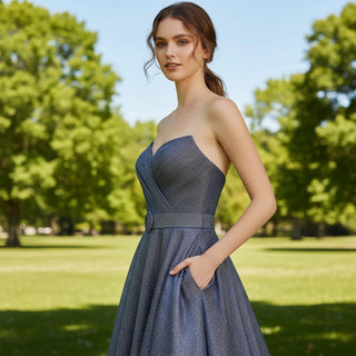 Detachable Sleeve A-line Evening Dresses Party Gowns - Rosymae