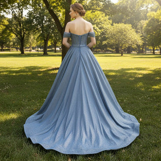 Detachable Sleeve A-line Evening Dresses Party Gowns - Rosymae