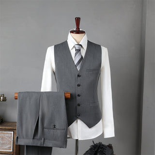 Double Breasted Men's Three Piece Suits & Blazer Office Formal Suit Slim Fit - Rosymae