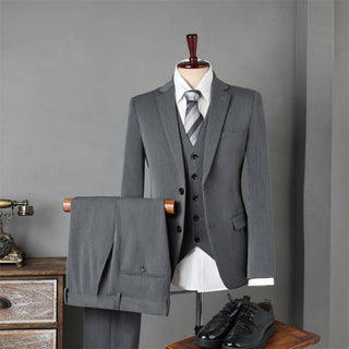 Double Breasted Men's Three Piece Suits & Blazer Office Formal Suit Slim Fit - Rosymae
