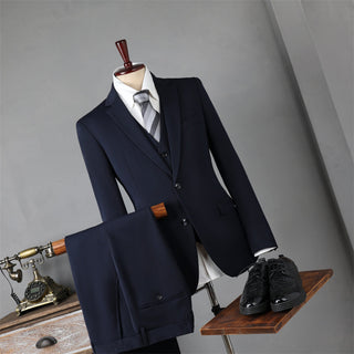 Double Breasted Men's Three Piece Suits & Blazer Office Formal Suit Slim Fit - Rosymae