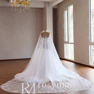 Dreamy Tulle Princess Wedding Dress Halter Neck with Beaded Lace - Rosymae