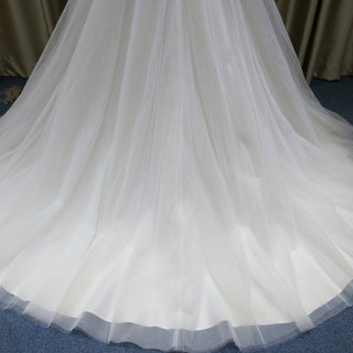 Elegant A-line Flowy Wedding Dress with Cap Sleeve for Beach - Rosymae