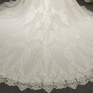 Elegant A-line Ruffle Skirt Vintage Wedding Dress with Off the Shoulder - Rosymae