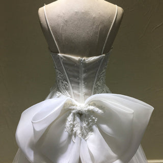 Elegant A-line Sheer Bodice Wedding Dress with Spaghetti Strap - Rosymae