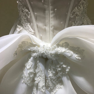 Elegant A-line Sheer Bodice Wedding Dress with Spaghetti Strap - Rosymae