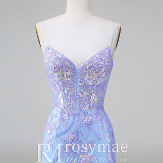 Elegant Above Knee Length Cocktail Dresses with Spaghetti Straps - Rosymae