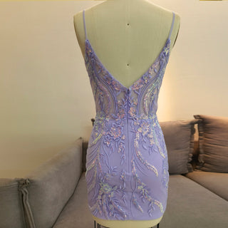 Elegant Above Knee Length Cocktail Dresses with Spaghetti Straps - Rosymae