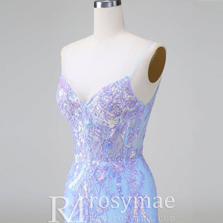 Elegant Above Knee Length Cocktail Dresses with Spaghetti Straps - Rosymae