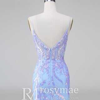 Elegant Above Knee Length Cocktail Dresses with Spaghetti Straps - Rosymae