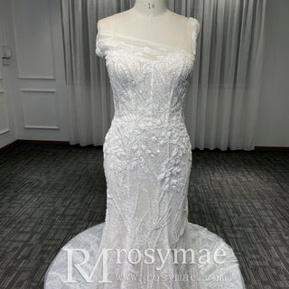Elegant Asymmetrical Neckline Mermaid Wedding Dresses & Gowns - Rosymae