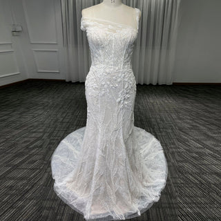 Elegant Asymmetrical Neckline Mermaid Wedding Dresses & Gowns - Rosymae