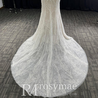 Elegant Asymmetrical Neckline Mermaid Wedding Dresses & Gowns - Rosymae
