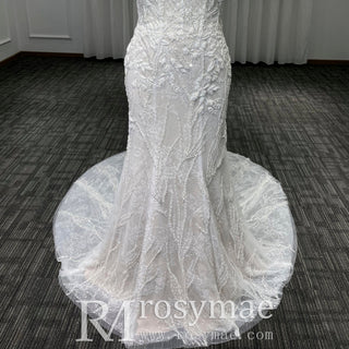 Elegant Asymmetrical Neckline Mermaid Wedding Dresses & Gowns - Rosymae