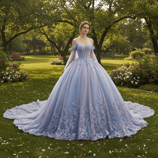 Elegant Ball Gown Quinceanera Dresses Lilac and Blue With Cape - Rosymae