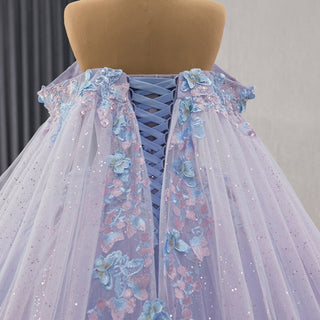 Elegant Ball Gown Quinceanera Dresses Lilac and Blue With Cape - Rosymae
