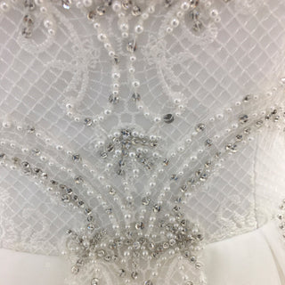 Elegant Ball Gown Wedding Dress with Off-the-Shoulder Neckline and Corset Back - Rosymae