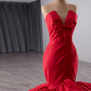 Elegant & Classic Strapless Women Trumpet Puffy Skirt Formal Maxi Dress - Rosymae
