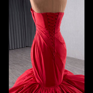Elegant & Classic Strapless Women Trumpet Puffy Skirt Formal Maxi Dress - Rosymae