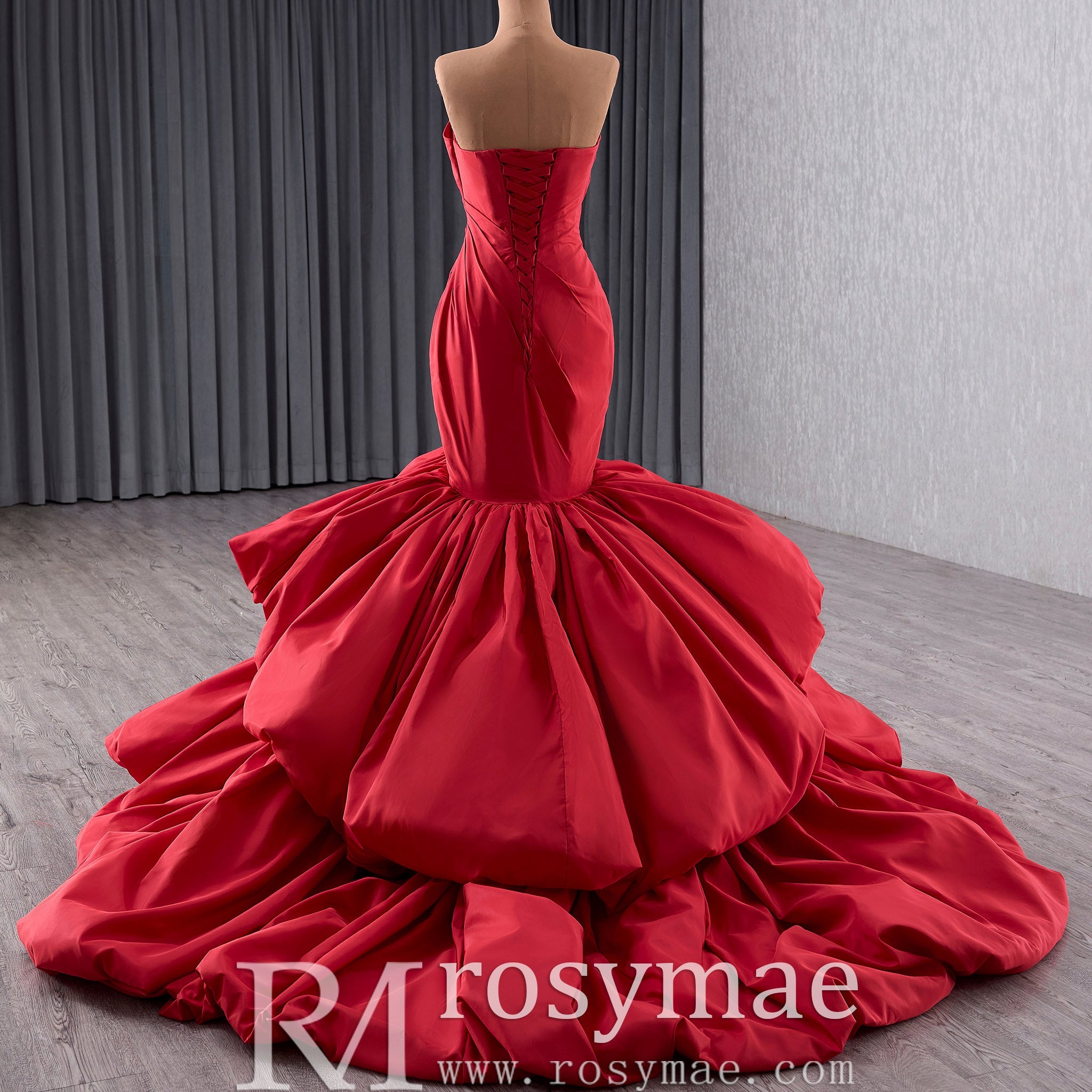 Elegant & Classic Strapless Women Trumpet Puffy Skirt Formal Maxi Dress - Rosymae