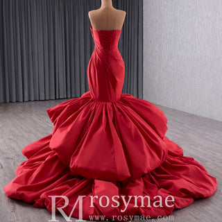 Elegant & Classic Strapless Women Trumpet Puffy Skirt Formal Maxi Dress - Rosymae