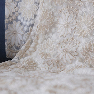 Elegant Cream-Colored Lace Midi Wedding Dress with Long Sleeve - Rosymae
