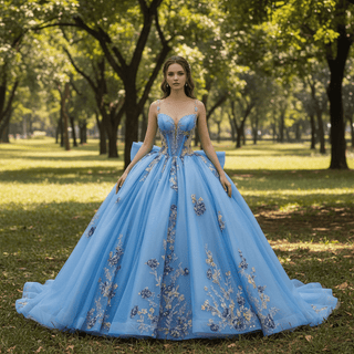 Elegant Fairy Luxury Pink Quinceanera Dress with Detachable Bowknot - Rosymae