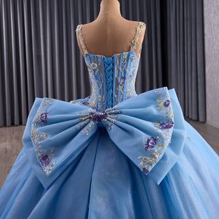 Elegant Fairy Luxury Pink Quinceanera Dress with Detachable Bowknot - Rosymae