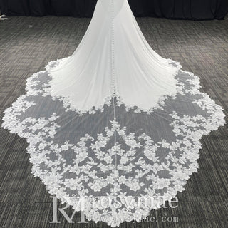 Elegant Fishtail Skirt Mermaid Vneck Wedding Dress with Spaghetti Straps - Rosymae