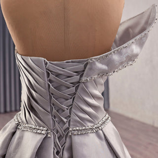 Elegant High-end Grey Handmade Prom Gown Princess Wedding Dress - Rosymae
